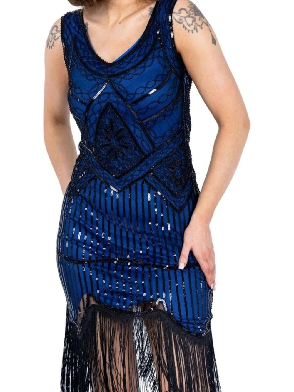 Sequin Fringe Flapper Dress